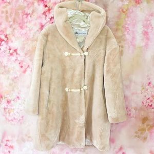 Claude Havrey faux fur coat with hoodie